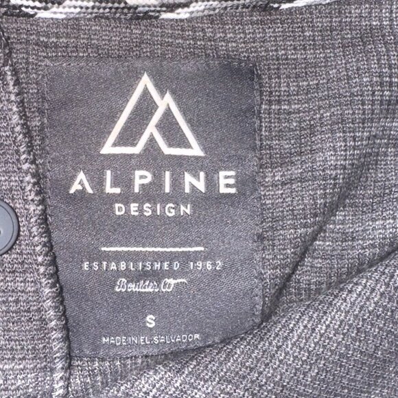 Men's Alpine Grey Long Sleeve Henley Tee - Picture 2 of 5